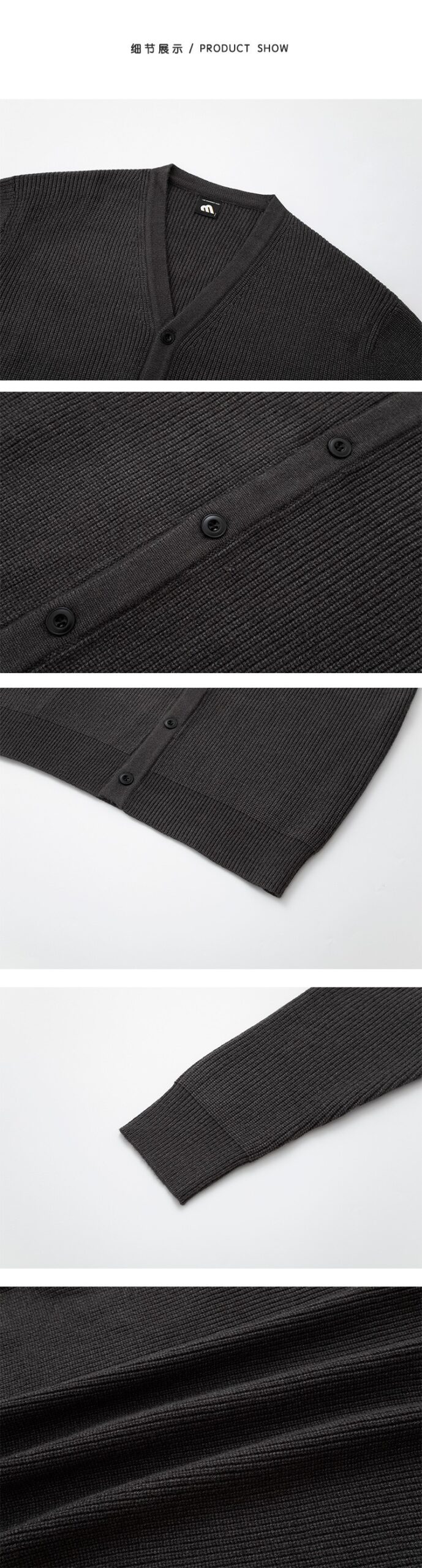 Men's V-Neck Loose Knit Cardigan Sweater Men