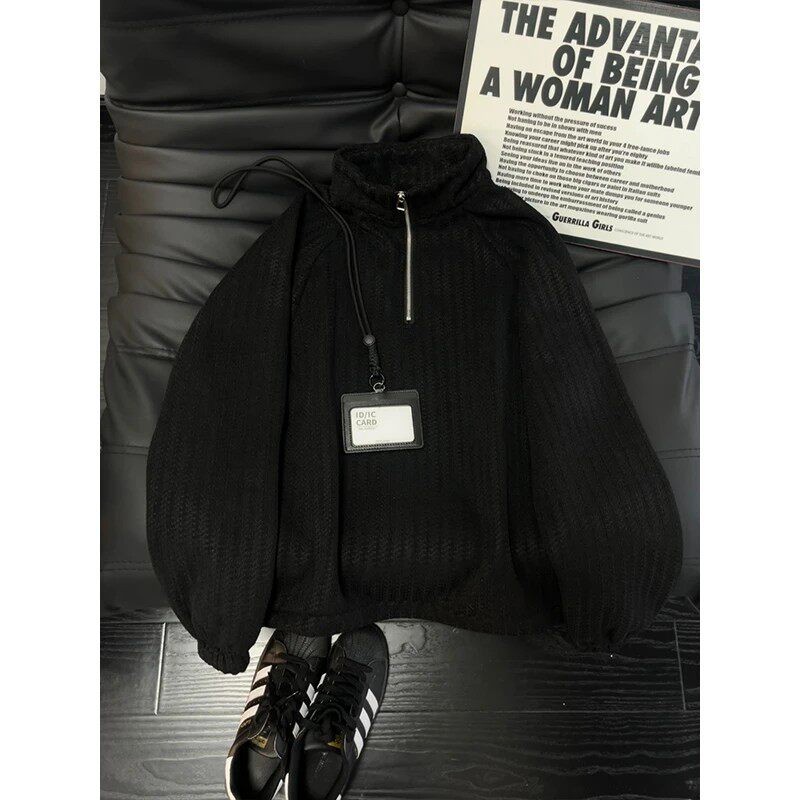 Men's Vintage Half-Zip Fleece Pullover Sweater Men