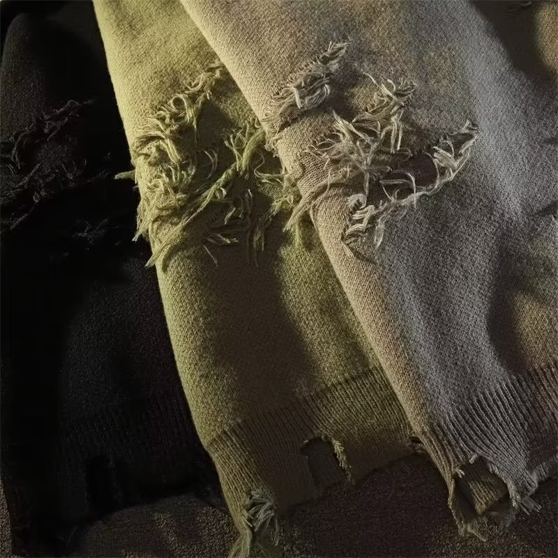 Vintage Style Distressed Pullover Sweater for Men & Women