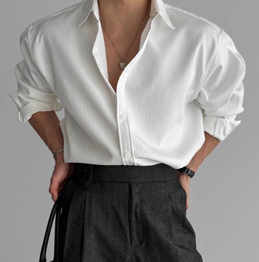 Premium Textured Long-Sleeve Casual Shirt for Men