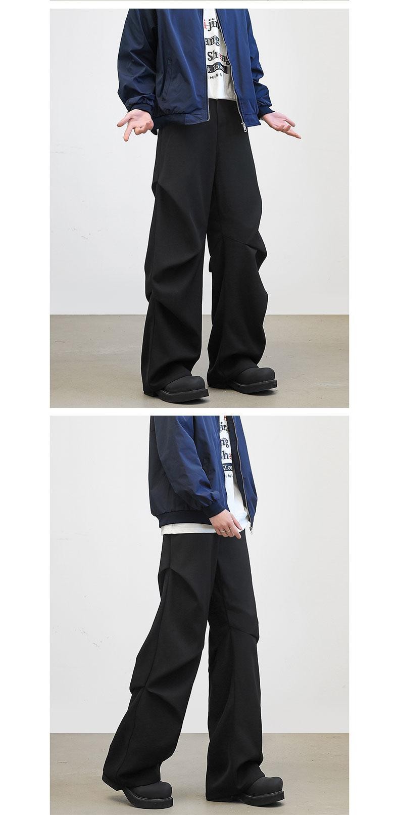York Zoom Black High-Waist Wide-Leg Casual Pants York Zoom Black High-Waist Wide-Leg Casual Pants