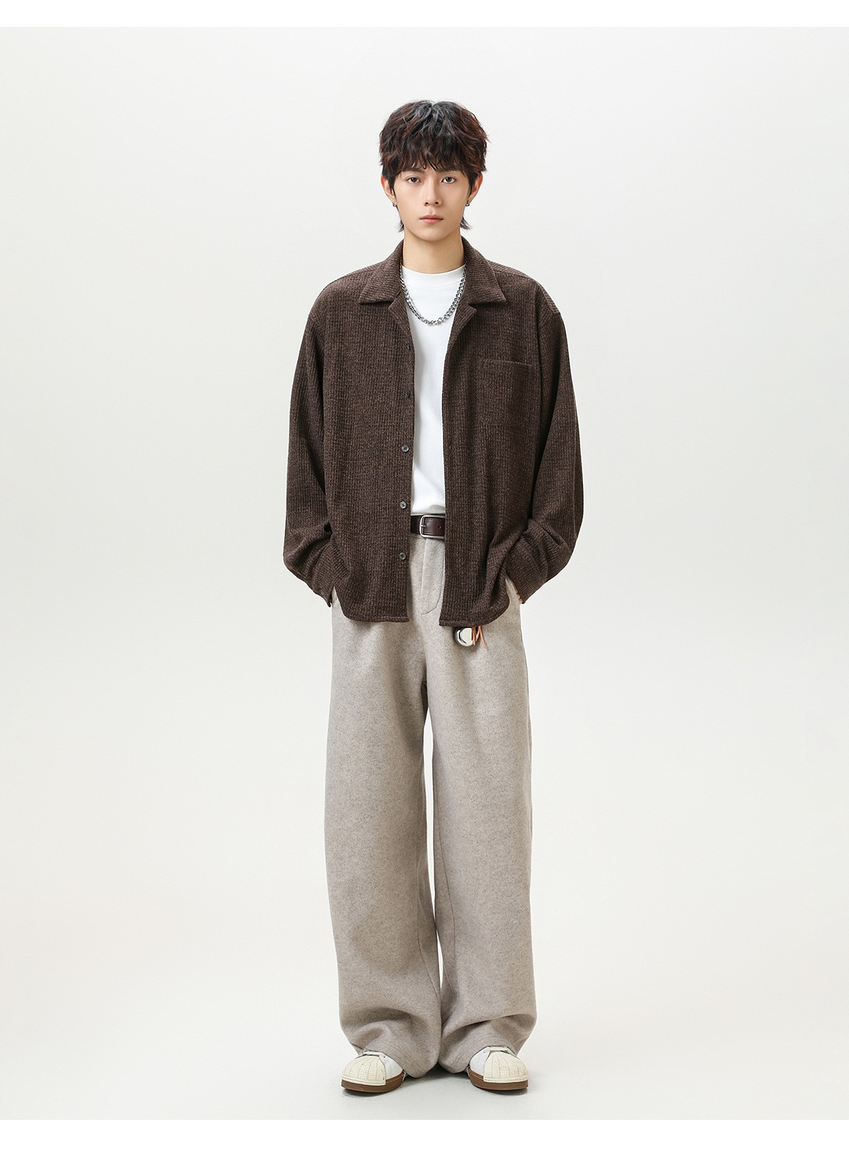 Retro Cuban Collar Long Sleeve Shirt Jacket Retro Cuban Collar Long Sleeve Shirt Jacket