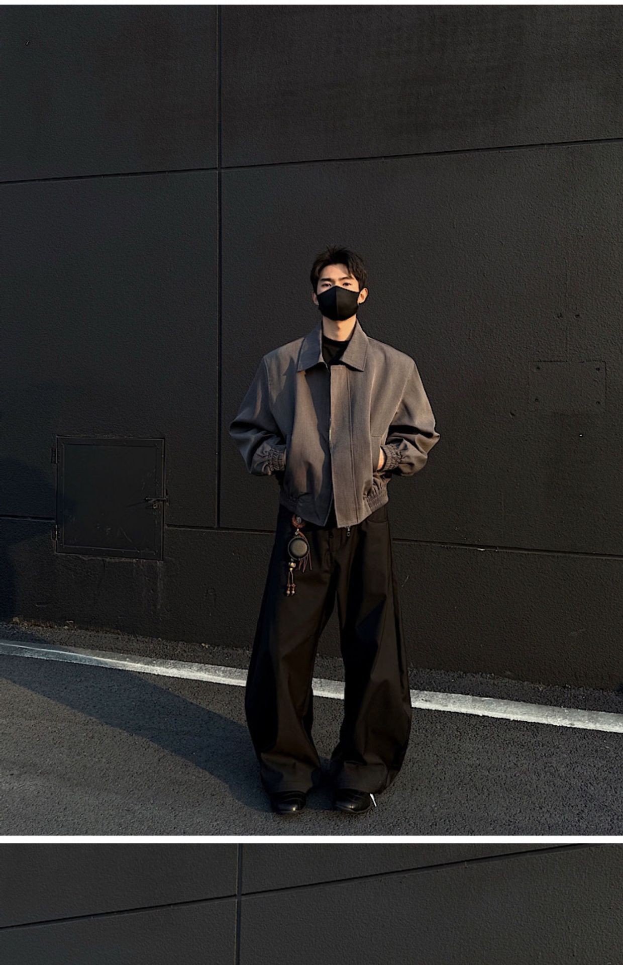 Men's Cleanfit Collared Shoulder-Pad Jacket Spring Autumn Men