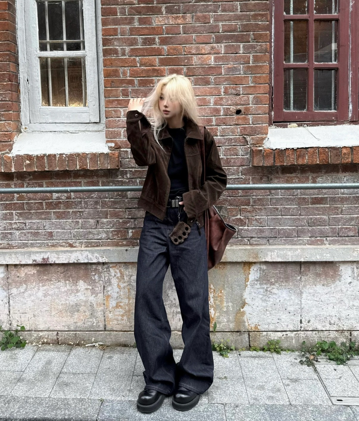 Barn Deep Coffee Suede-Like Retro Zip Jacket Barn Deep Coffee Suede-Like Retro Zip Jacket