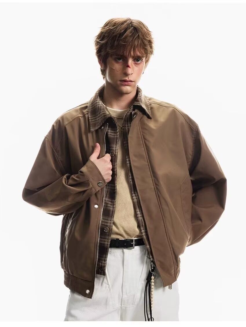 WASSUP Vintage Style Loose Fit Cotton Jacket