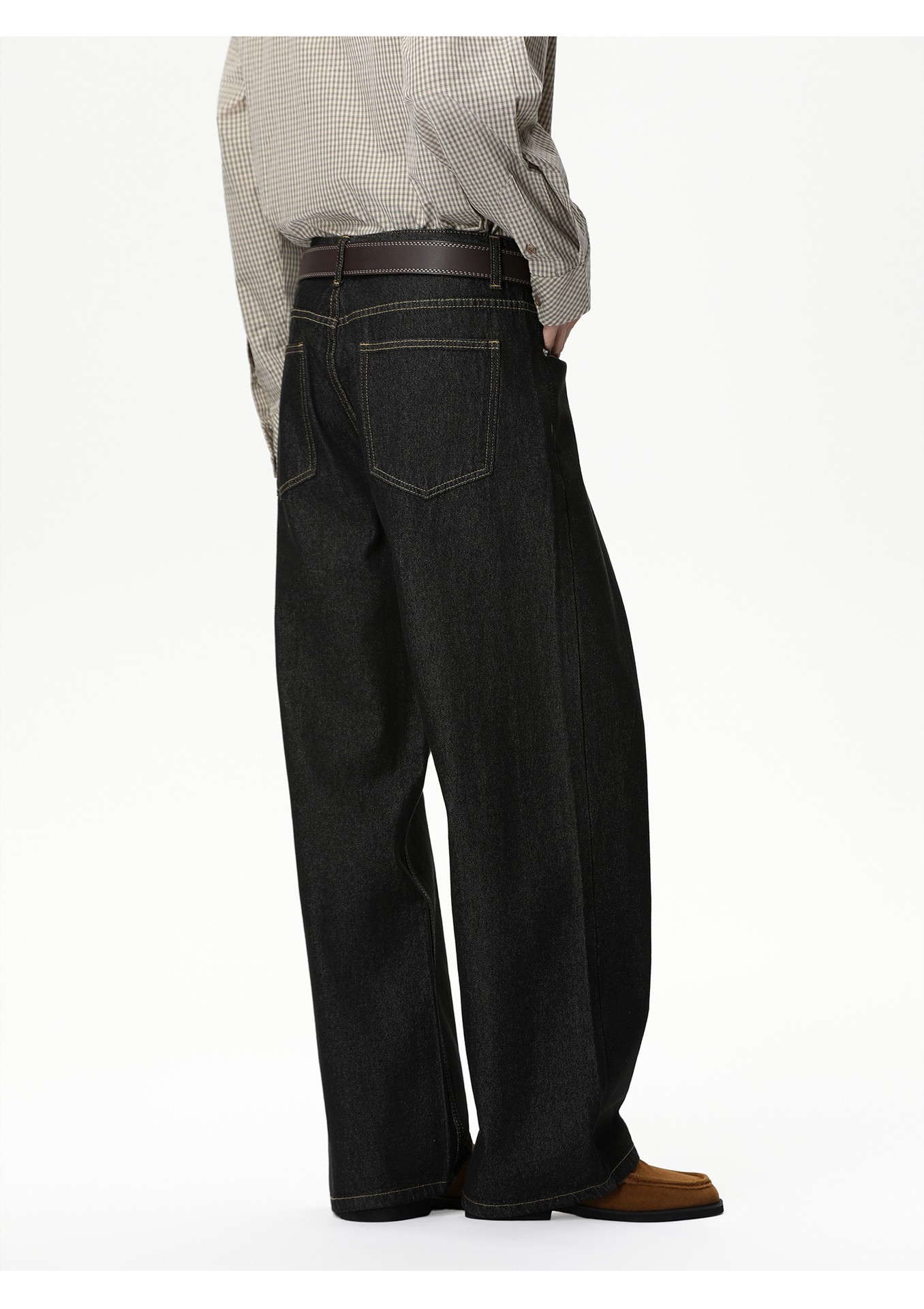 MTLCLOTHES Relaxed Wide-Leg Denim Jeans for Men