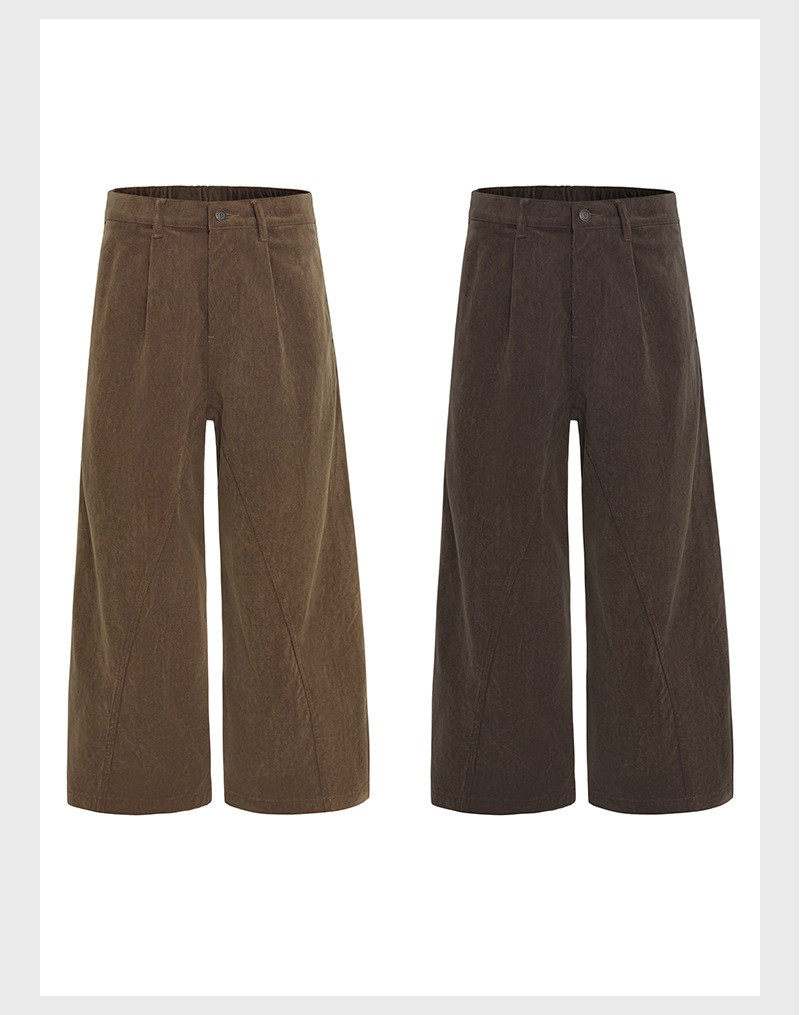 Vintage Corduroy Straight-Leg Casual Pants