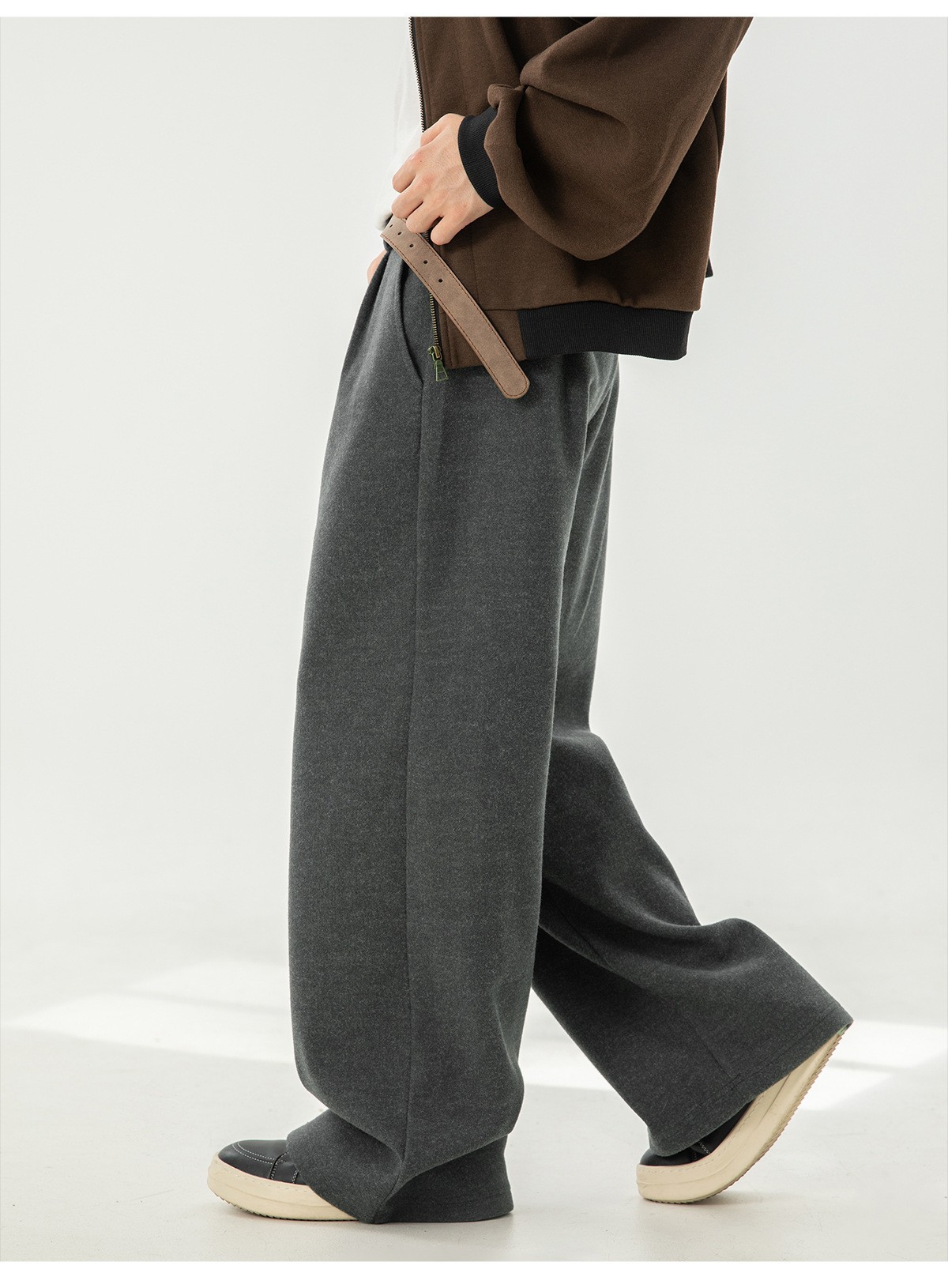 Men’s 360g Heavy Wool Blend Casual Straight Pants