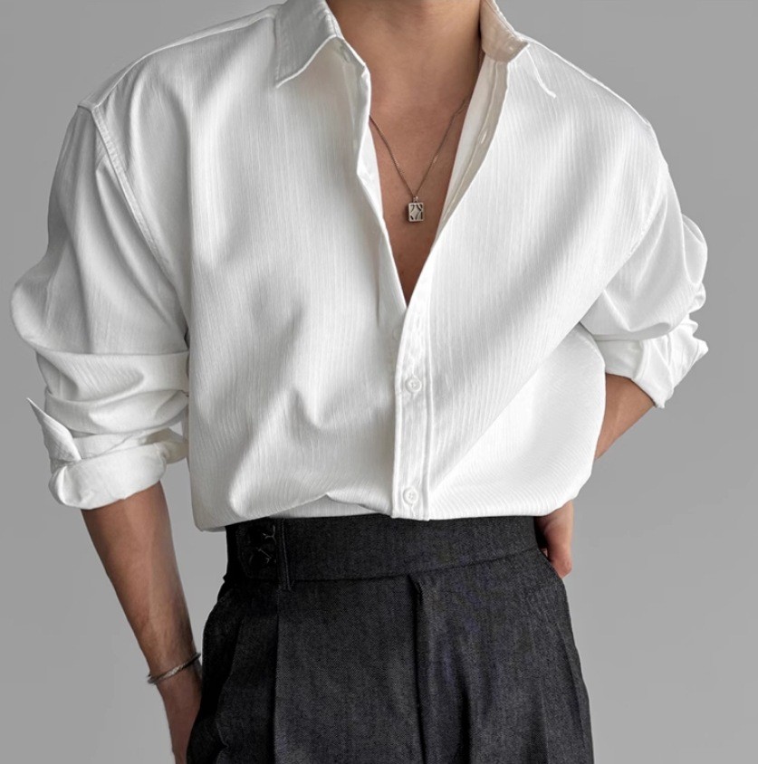 Premium Textured Long-Sleeve Casual Shirt for Men