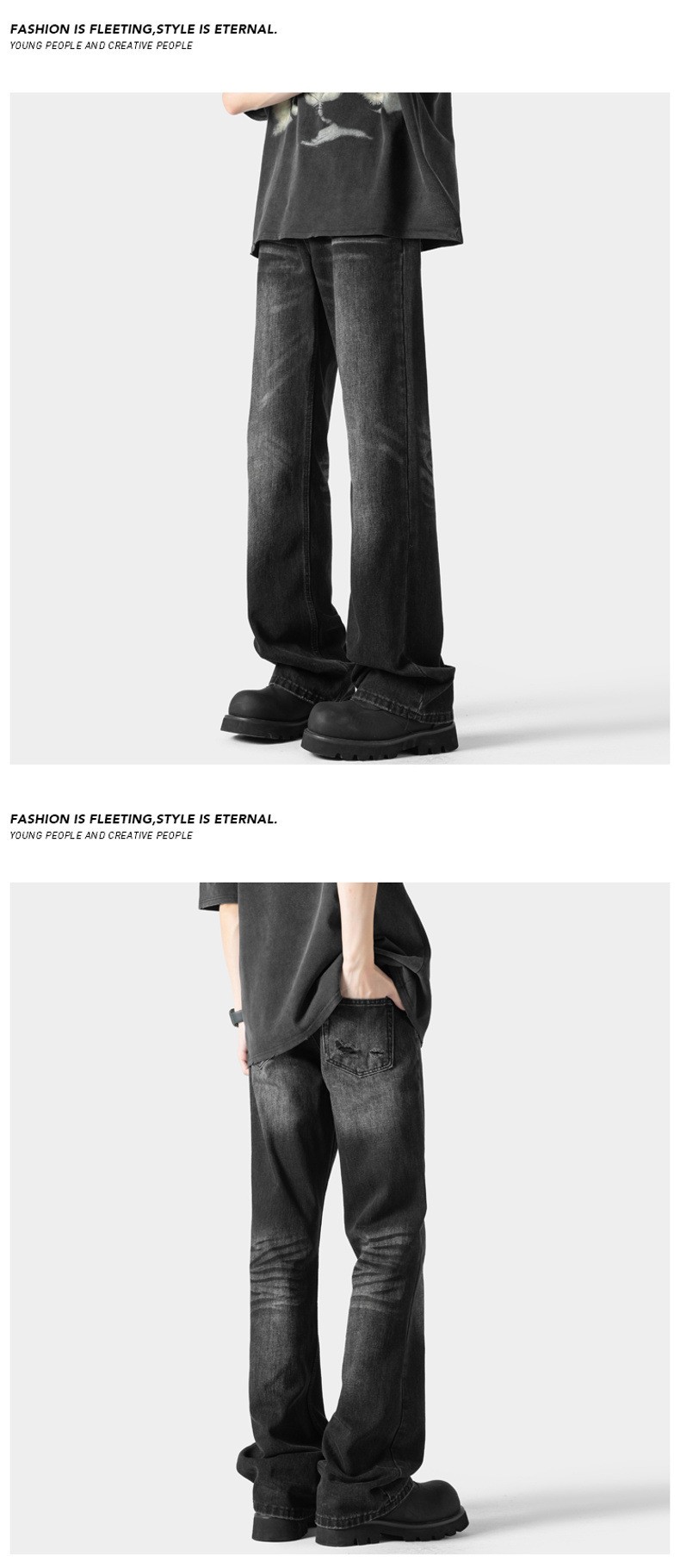 Men's Retro Blue Denim Straight Fit Jeans Men