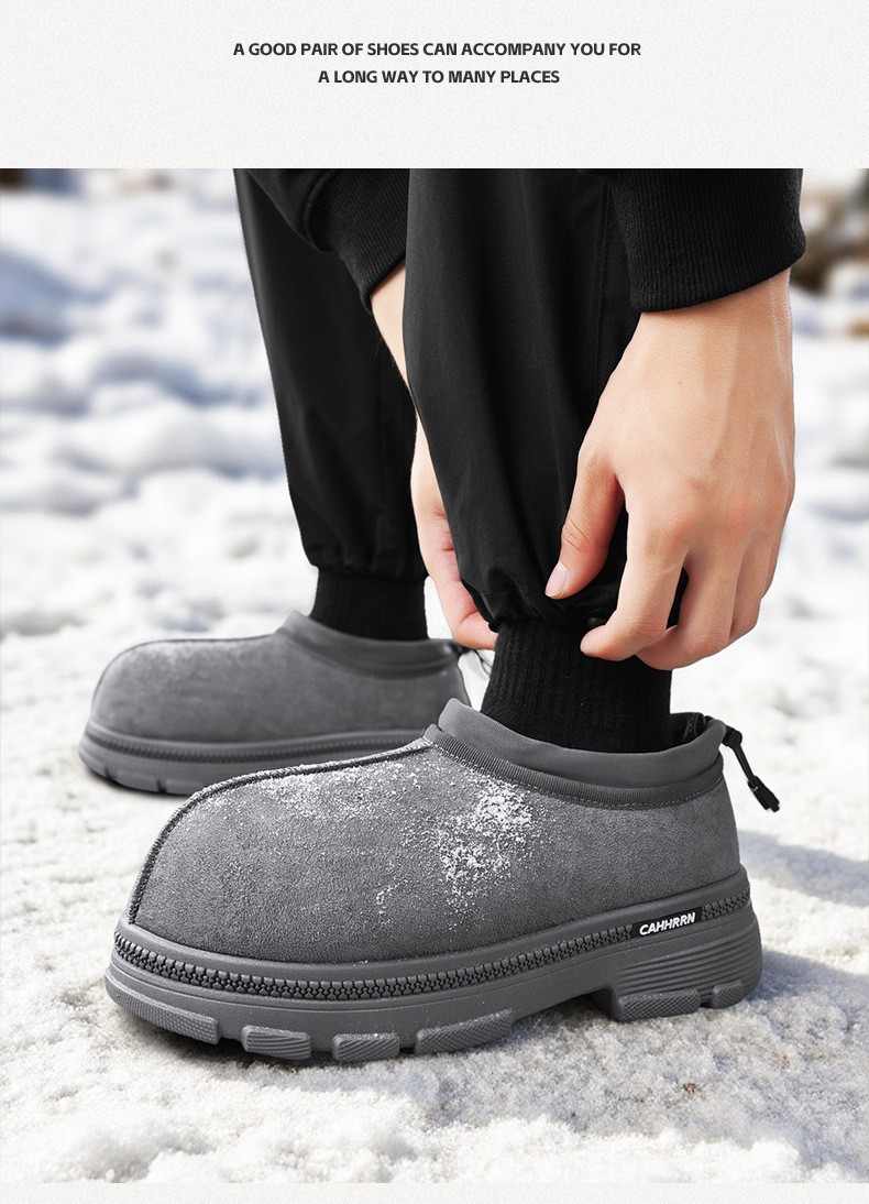 2025 Men's Fleece-Lined Suede Slip-On Snow Boots 2025 Men