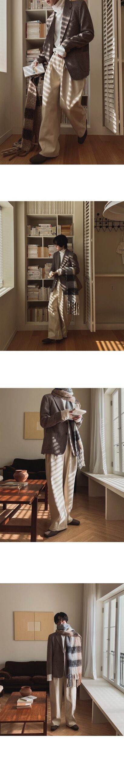 MYQ Retro Wide-Leg Warm Winter Suit Pants MYQ Retro Wide-Leg Warm Winter Suit Pants