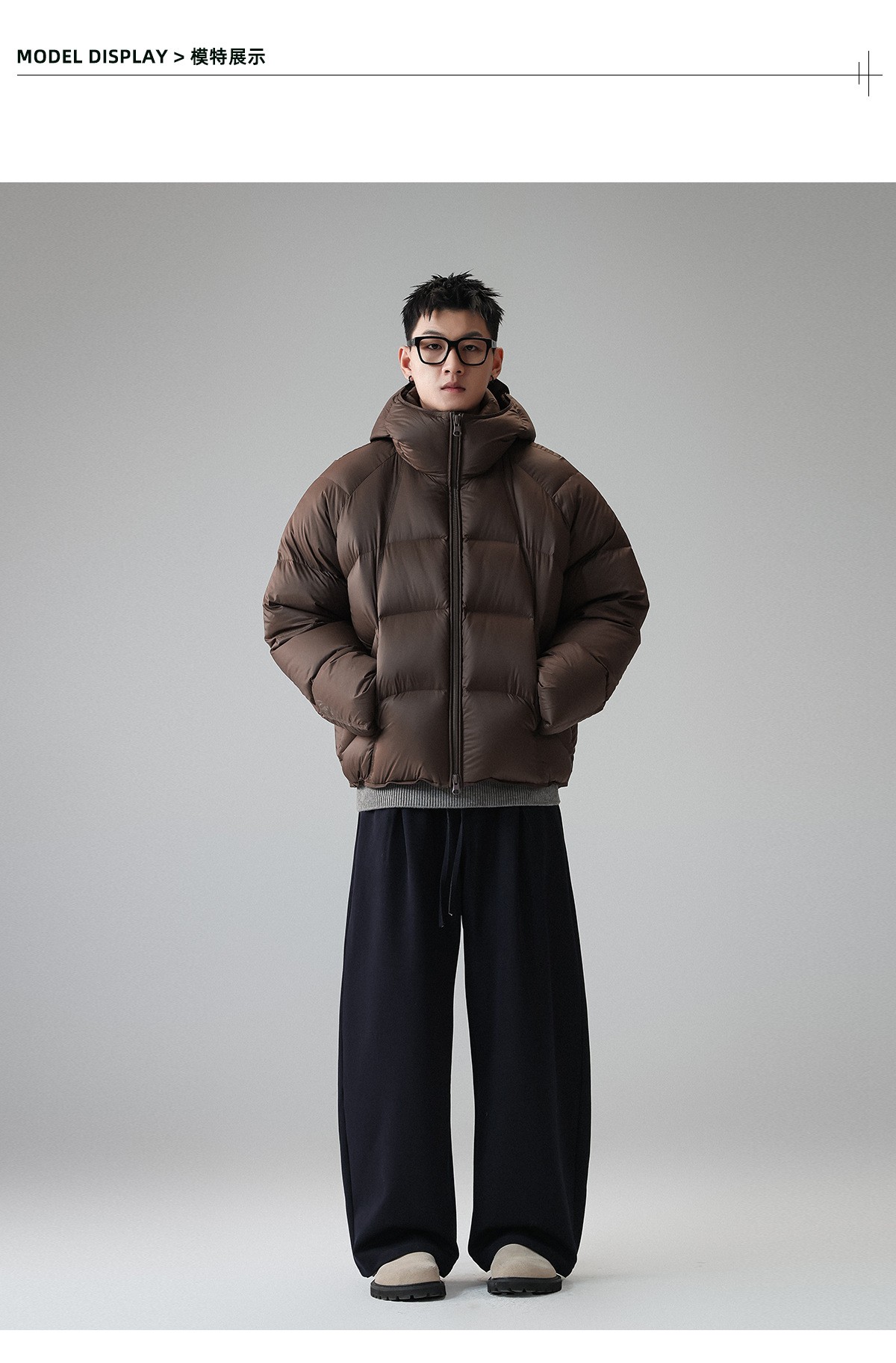 310g White Duck Down Windproof Hooded Winter Jacket 310g White Duck Down Windproof Hooded Winter Jacket