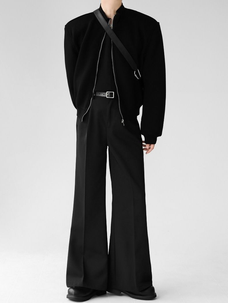 2025 Men's Spring Autumn Micro-Flared Polyester Dress Pants 2025 Men