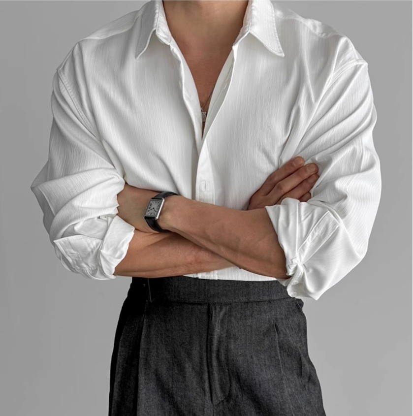 Premium Textured Long-Sleeve Casual Shirt for Men