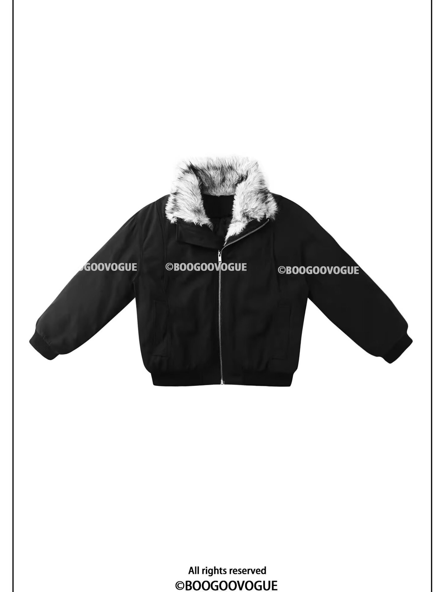 Vintage Cotton Padded Hooded Jacket with Removable Fur Collar Vintage Cotton Padded Hooded Jacket with Removable Fur Collar