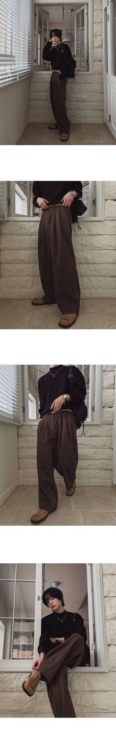 MYQ Retro Wide-Leg Warm Winter Suit Pants MYQ Retro Wide-Leg Warm Winter Suit Pants