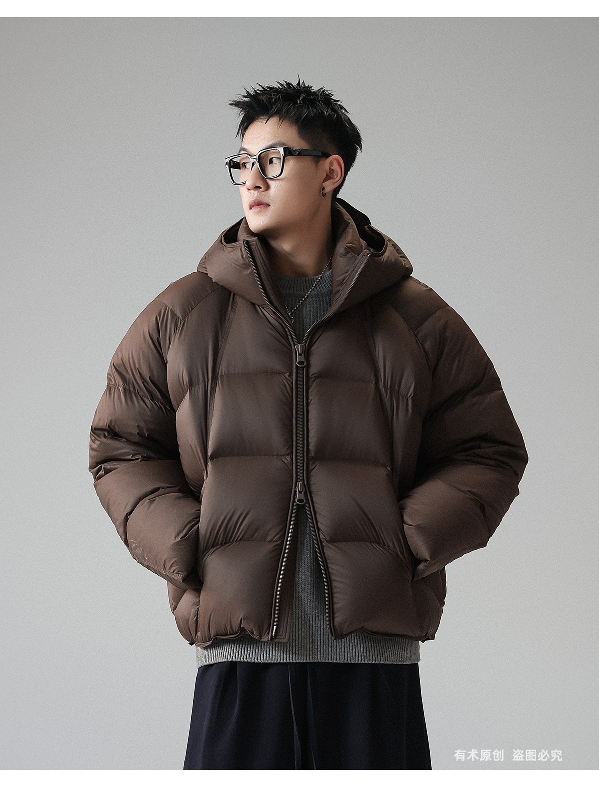 310g White Duck Down Windproof Hooded Winter Jacket 310g White Duck Down Windproof Hooded Winter Jacket