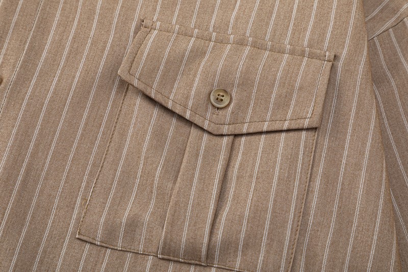 Japanese Vintage Striped Overshirt Unisex Long Sleeve