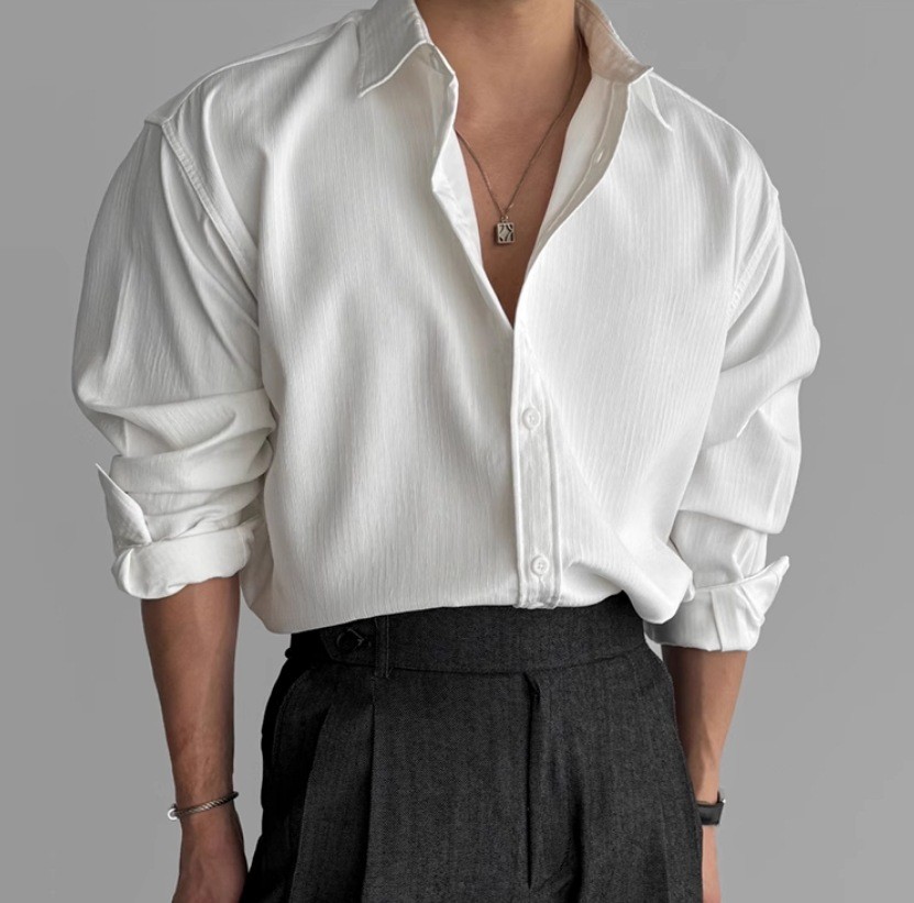 Premium Textured Long-Sleeve Casual Shirt for Men