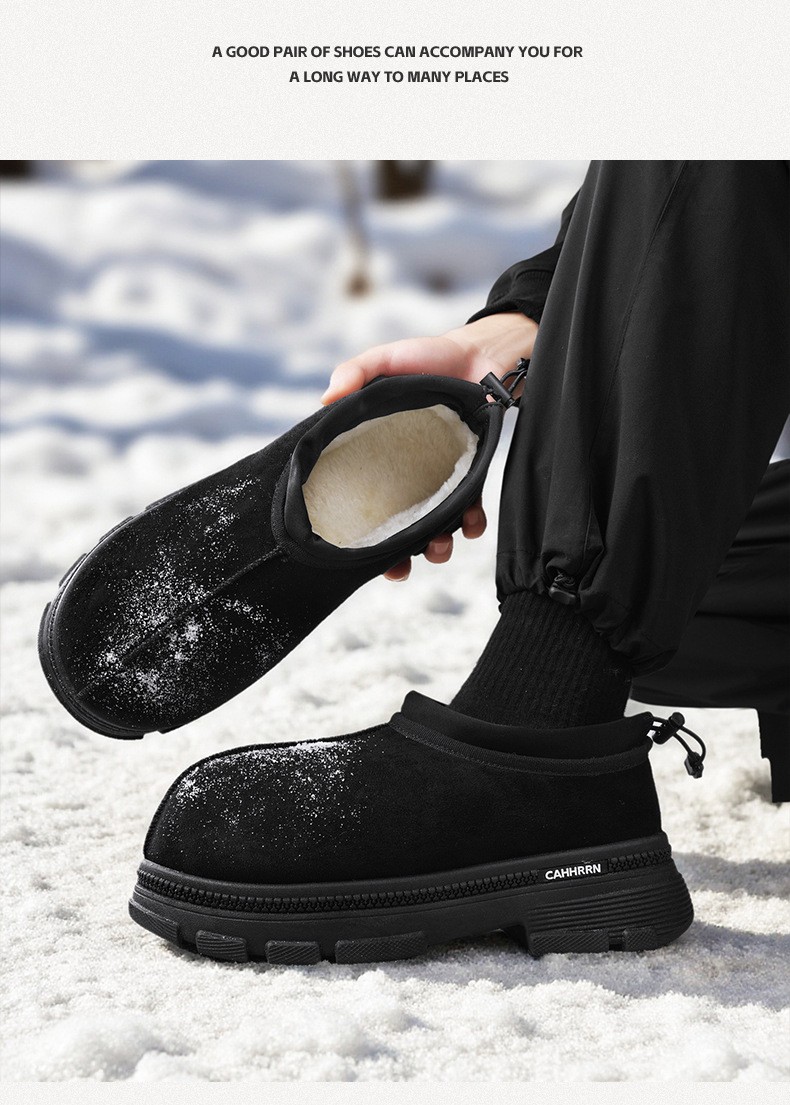 2025 Men's Fleece-Lined Suede Slip-On Snow Boots 2025 Men