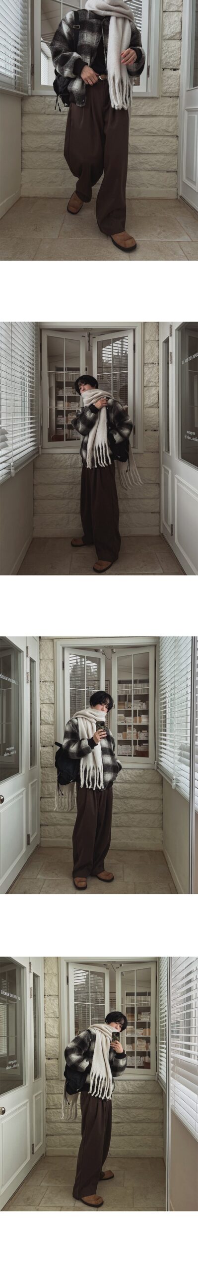 MYQ Retro Wide-Leg Warm Winter Suit Pants MYQ Retro Wide-Leg Warm Winter Suit Pants