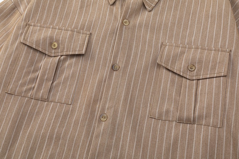 Japanese Vintage Striped Overshirt Unisex Long Sleeve