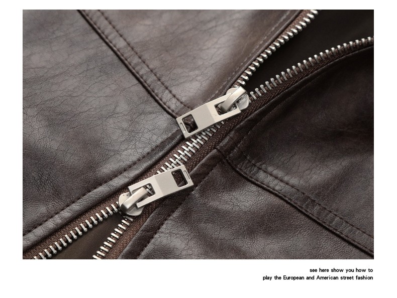 Retro PU Leather Aviator Biker Jacket for Men