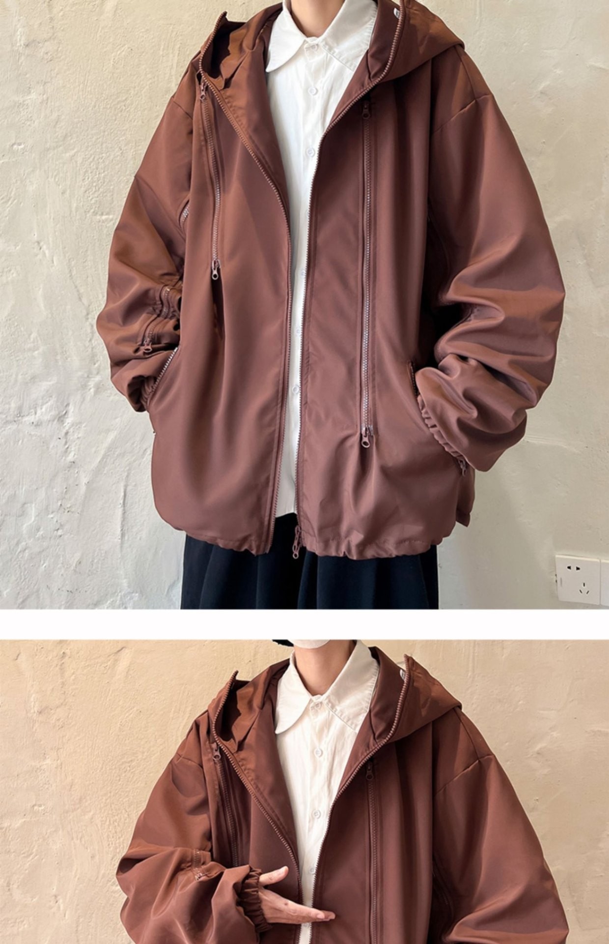 Unisex Waterproof Hooded Outdoor Jacket for Spring & Fall