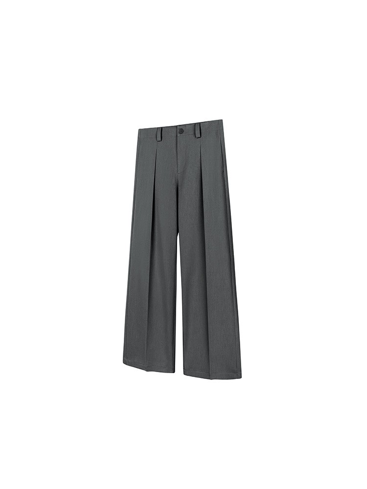JTFS Relaxed Pleated Wide-Leg Casual Trousers