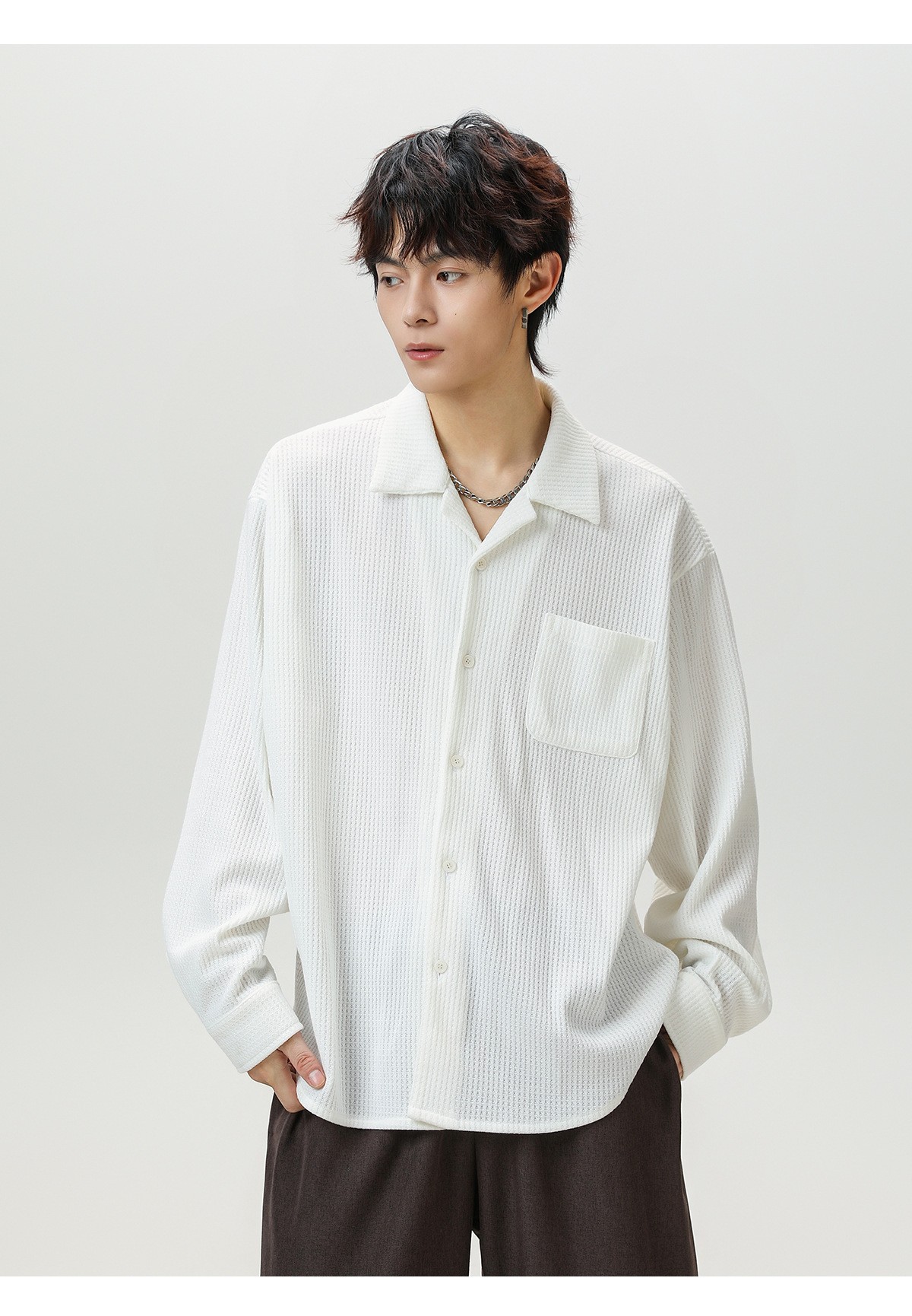 Retro Cuban Collar Long Sleeve Shirt Jacket Retro Cuban Collar Long Sleeve Shirt Jacket