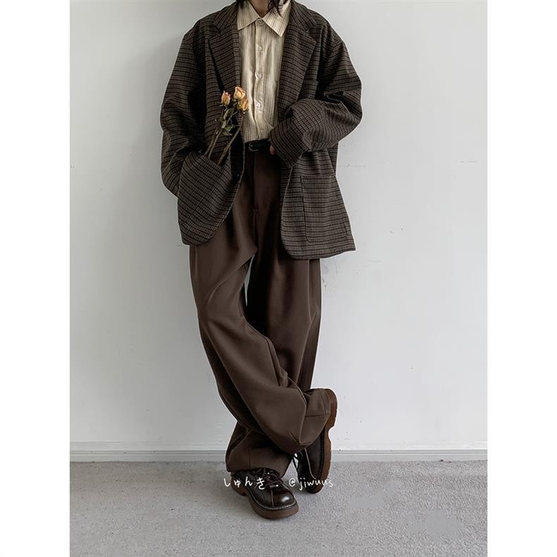 Cityboy Vintage Straight-Leg Coffee Brown Casual Pants