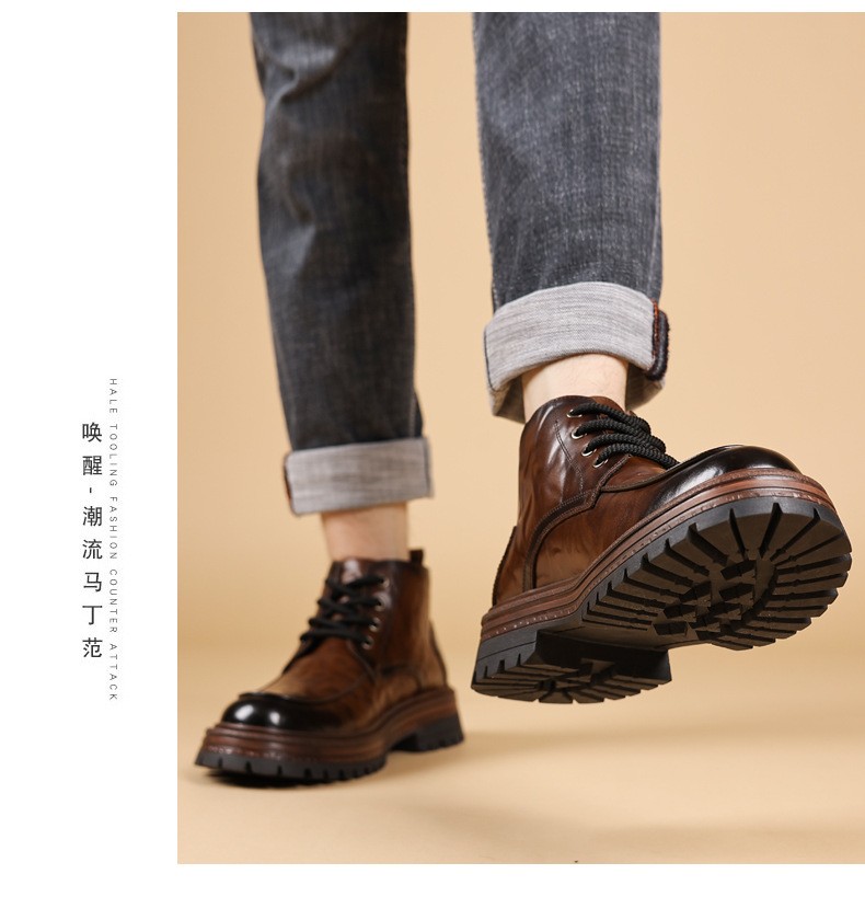 2025 Men’s Mid-Calf Insulated Fashion Leather Boots