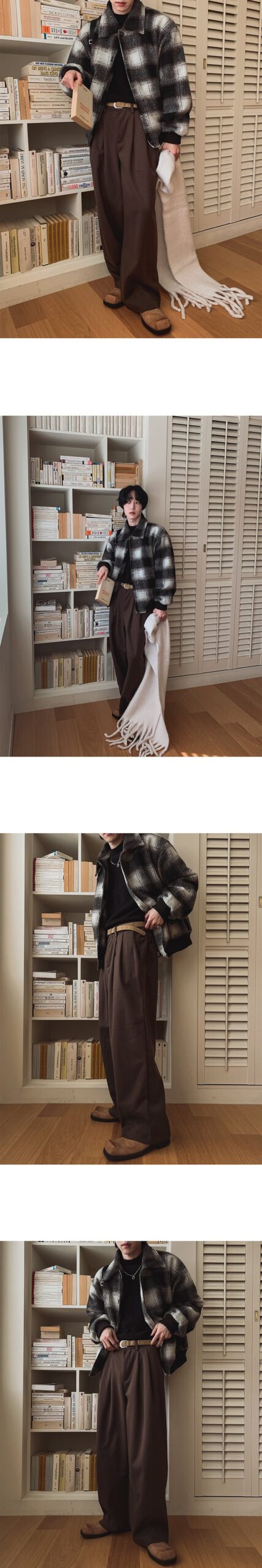 MYQ Retro Wide-Leg Warm Winter Suit Pants MYQ Retro Wide-Leg Warm Winter Suit Pants