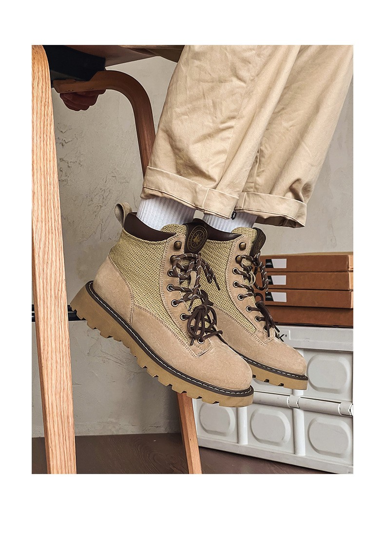 Unisex Classic Mid-Calf Leather Martin Boots