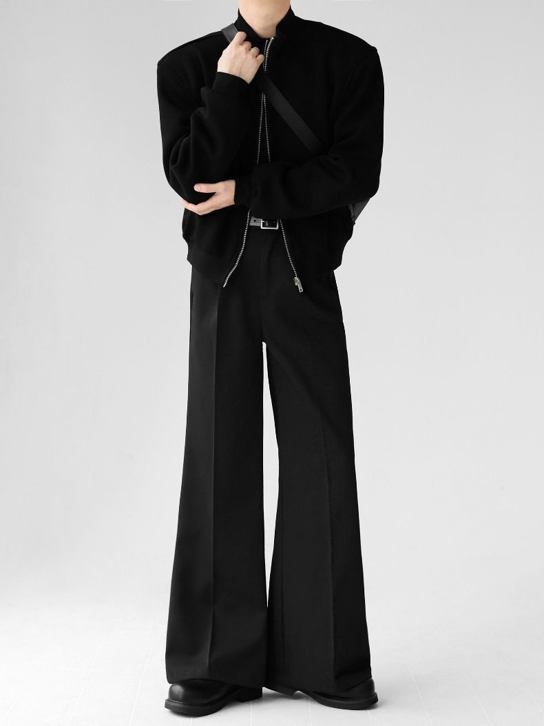 2025 Men's Spring Autumn Micro-Flared Polyester Dress Pants 2025 Men
