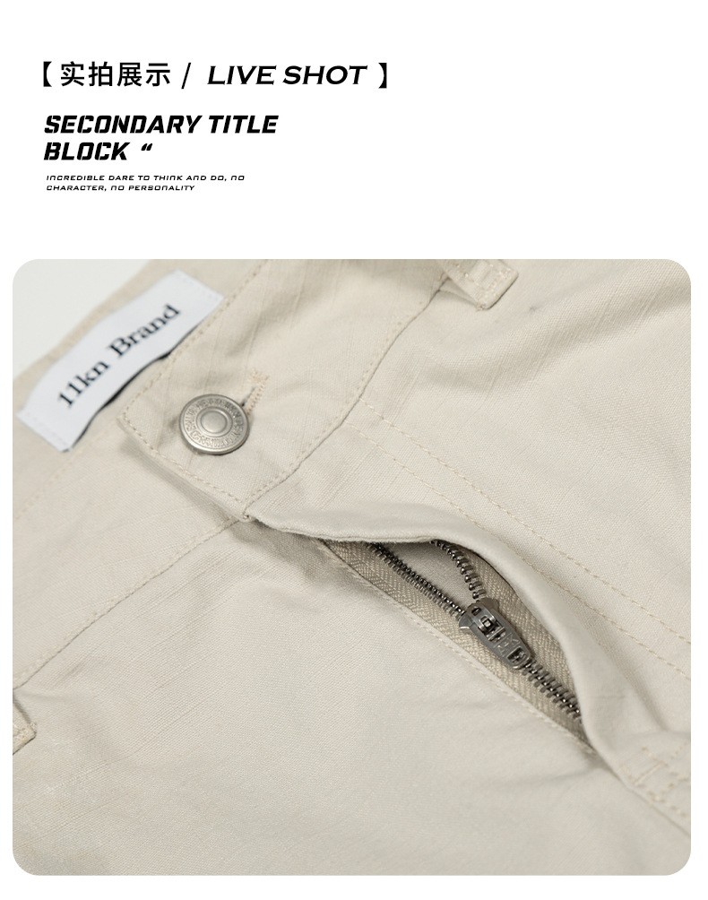 11KN Vintage Straight-Leg Multi-Pocket Cargo Pants
