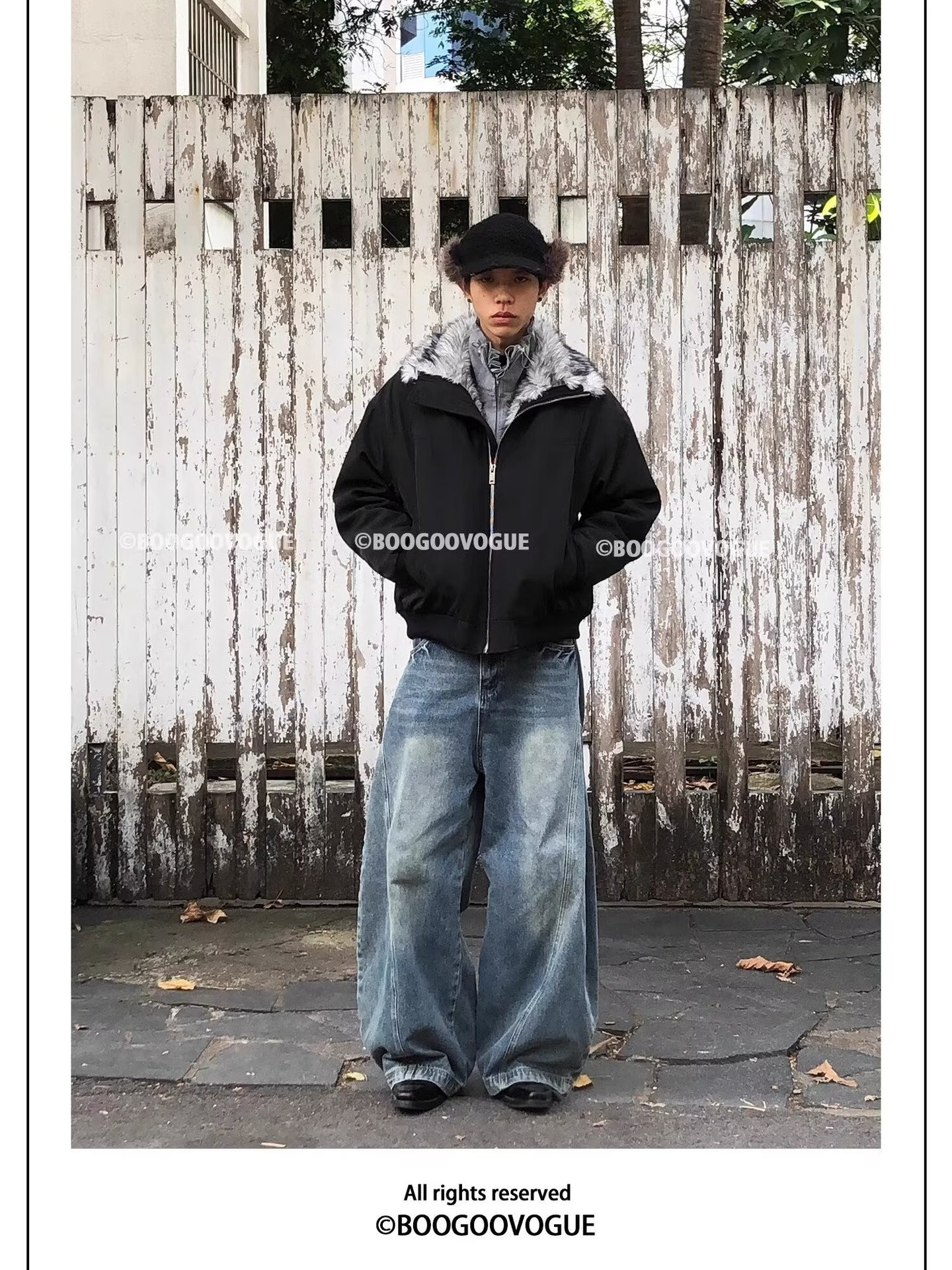 Vintage Cotton Padded Hooded Jacket with Removable Fur Collar Vintage Cotton Padded Hooded Jacket with Removable Fur Collar