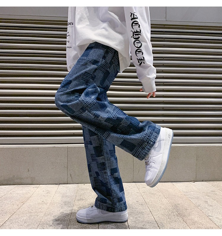 Loose Straight-Leg Denim Jeans for Men