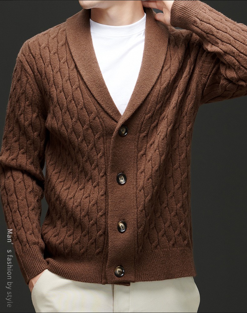 2024 Thick Knit V-Neck Men