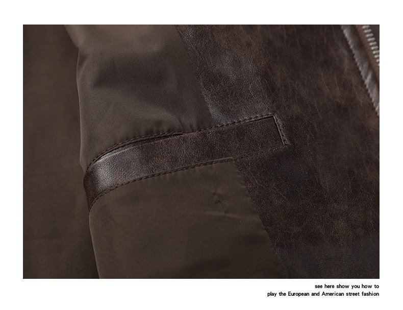 Retro PU Leather Aviator Biker Jacket for Men