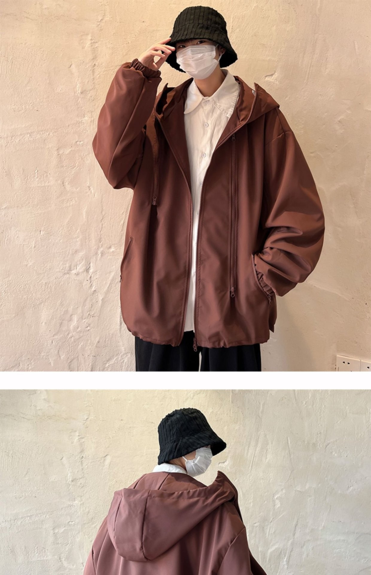 Unisex Waterproof Hooded Outdoor Jacket for Spring & Fall