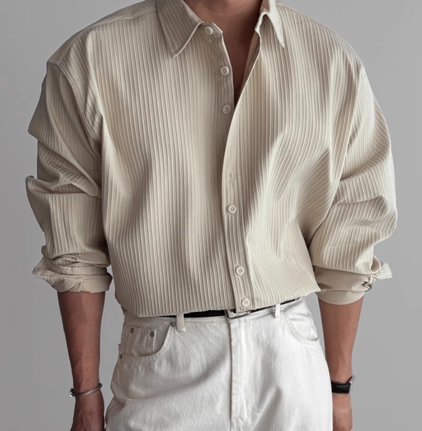 Premium Textured Long-Sleeve Casual Shirt for Men