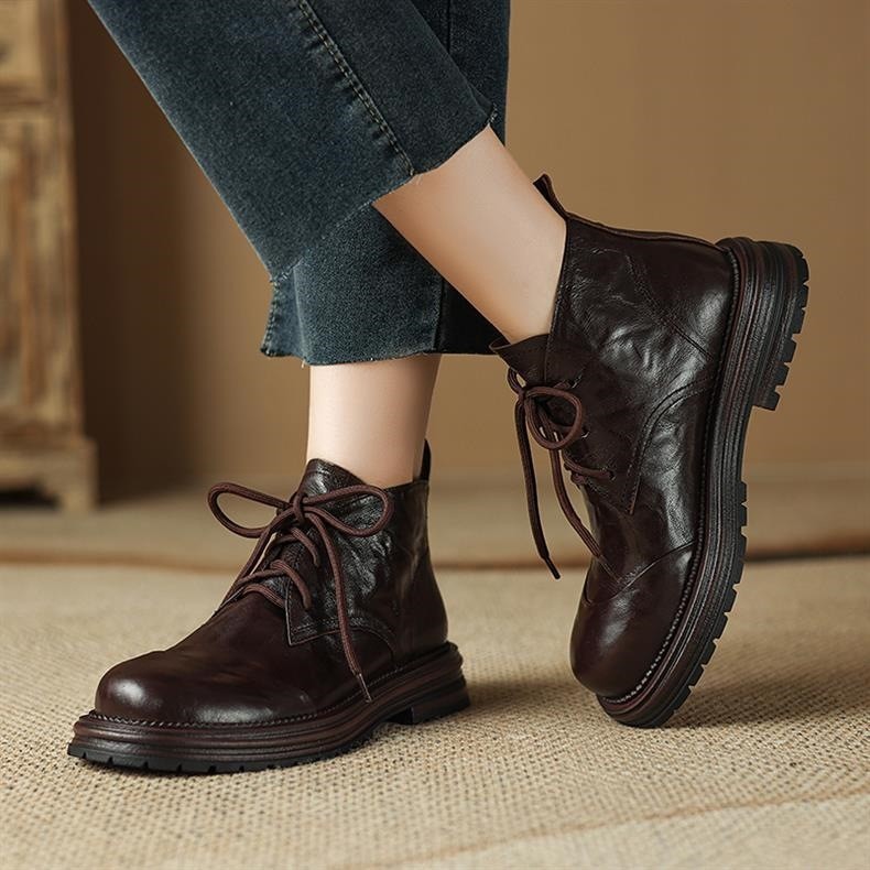 Premium Leather Women’s Soft Sole Martin Boots