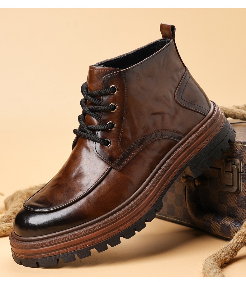 2025 Men’s Mid-Calf Insulated Fashion Leather Boots