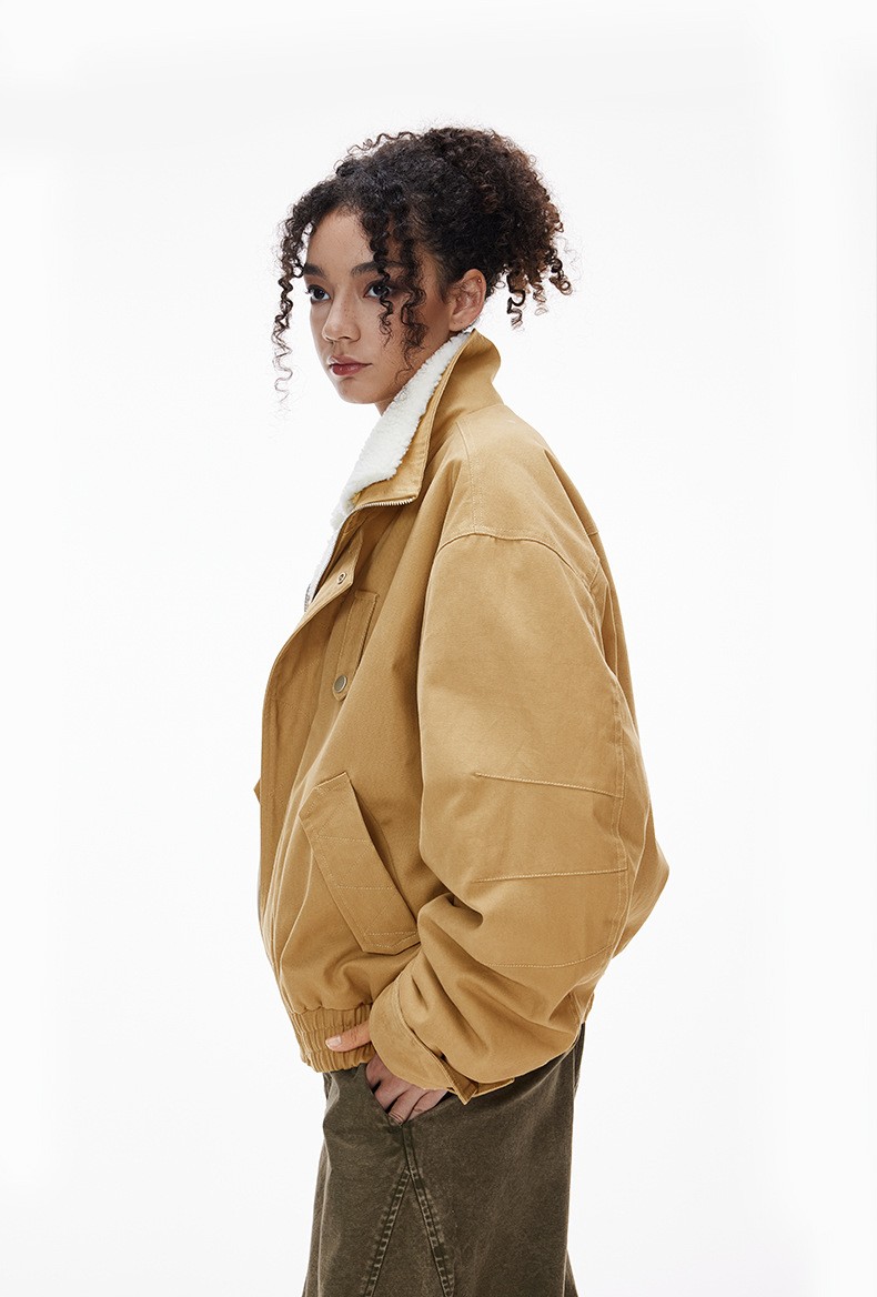 Inflation Detachable Collar Colorblock Cotton Jacket Inflation Detachable Collar Colorblock Cotton Jacket