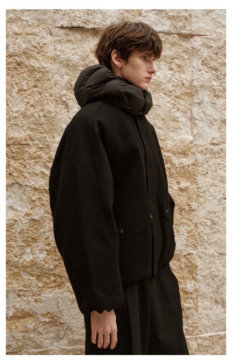 Men's 90% White Duck Down Hooded Winter Jacket Men