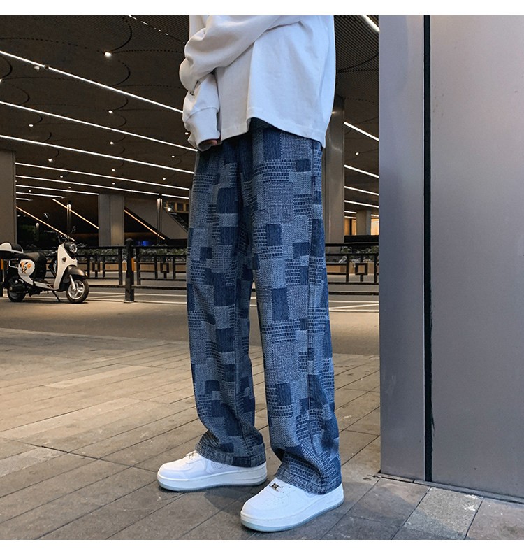 Loose Straight-Leg Denim Jeans for Men