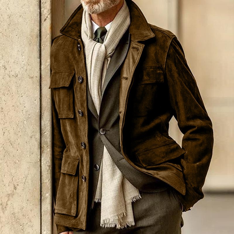 Men's Suede Casual Loose-Fit Jacket for Autumn Men