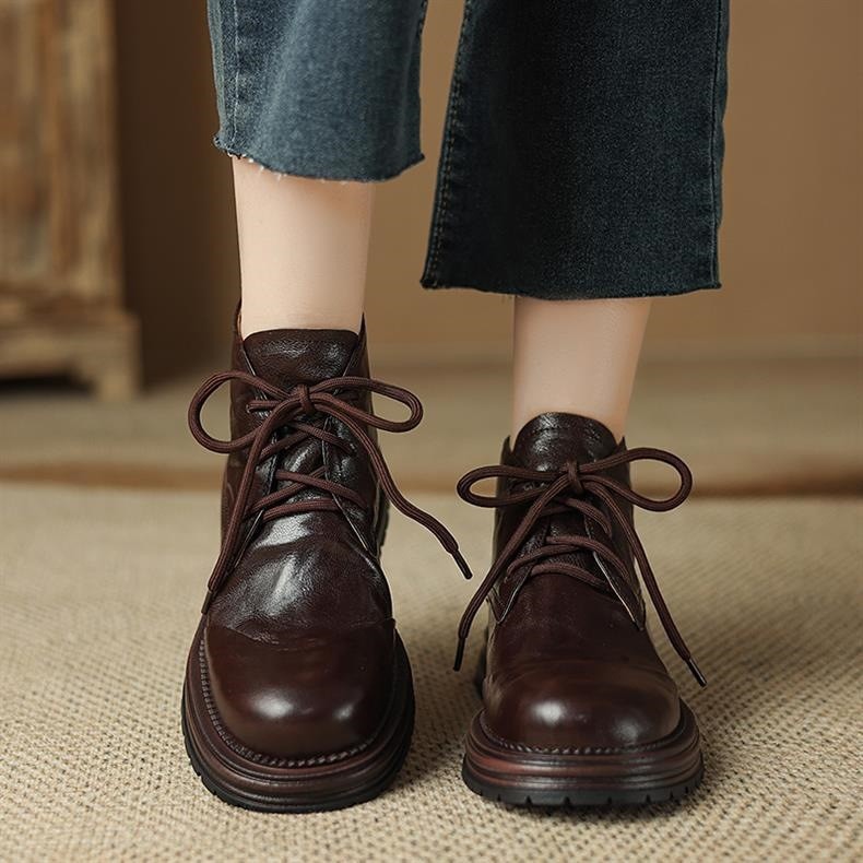 Premium Leather Women’s Soft Sole Martin Boots